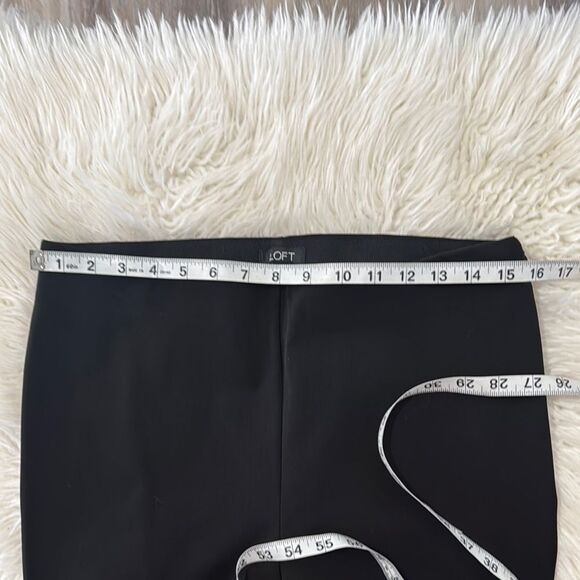 LOFT Stretch Black Track Pants with Gold Zipper Size 10 - Picture 5 of 12